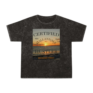 Hallandale Hustler Mineral Wash Unisex T-Shirt - Trendy Streetwear for Everyday Style
