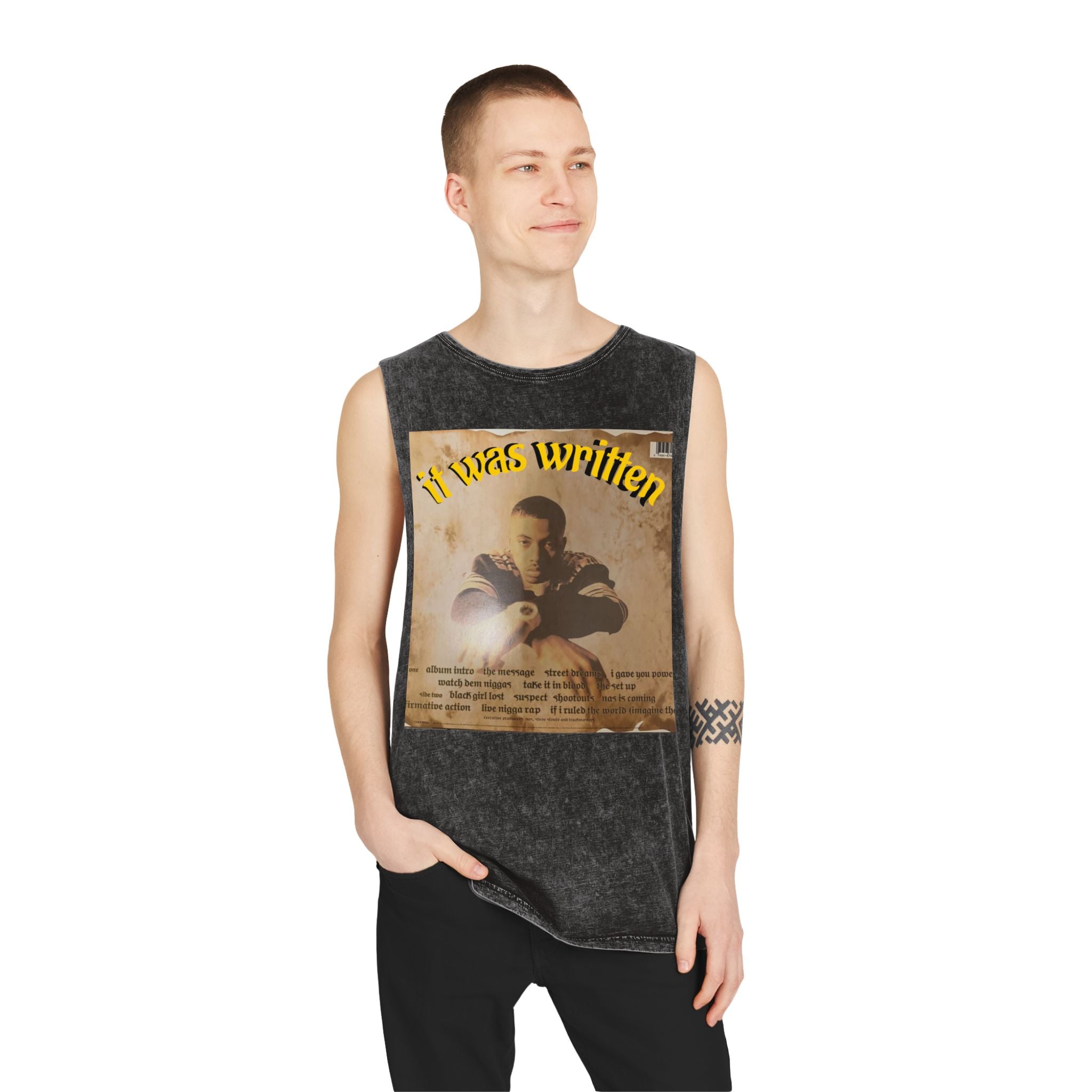 Hip Hop Tank Top, Unisex Stonewash Tee, Music Lover Shirt, Festival Wear, Streetwear Fashion, Casual Summer Top