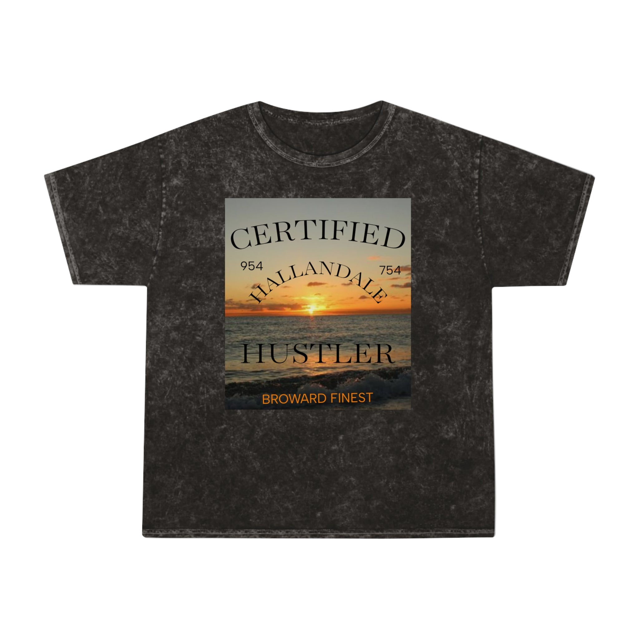 Hallandale Hustler Mineral Wash Unisex T-Shirt - Trendy Streetwear for Everyday Style
