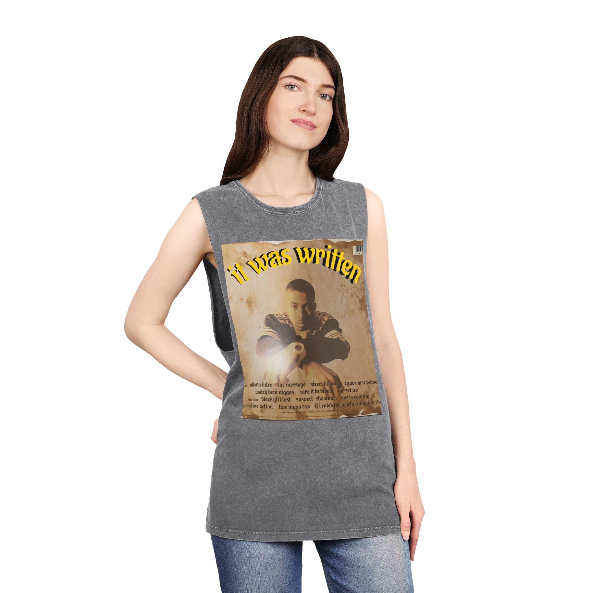 Hip Hop Tank Top, Unisex Stonewash Tee, Music Lover Shirt, Festival Wear, Streetwear Fashion, Casual Summer Top