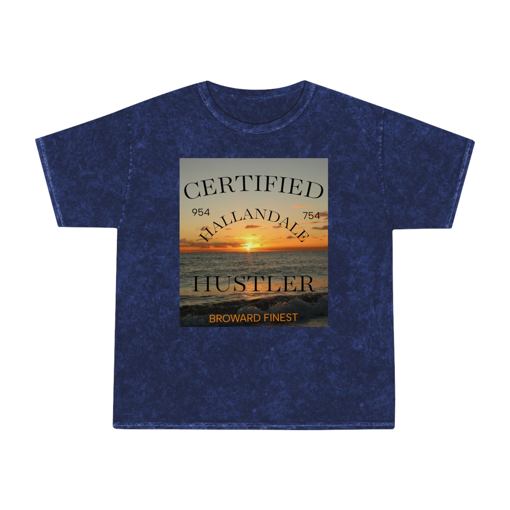 Hallandale Hustler Mineral Wash Unisex T-Shirt - Trendy Streetwear for Everyday Style