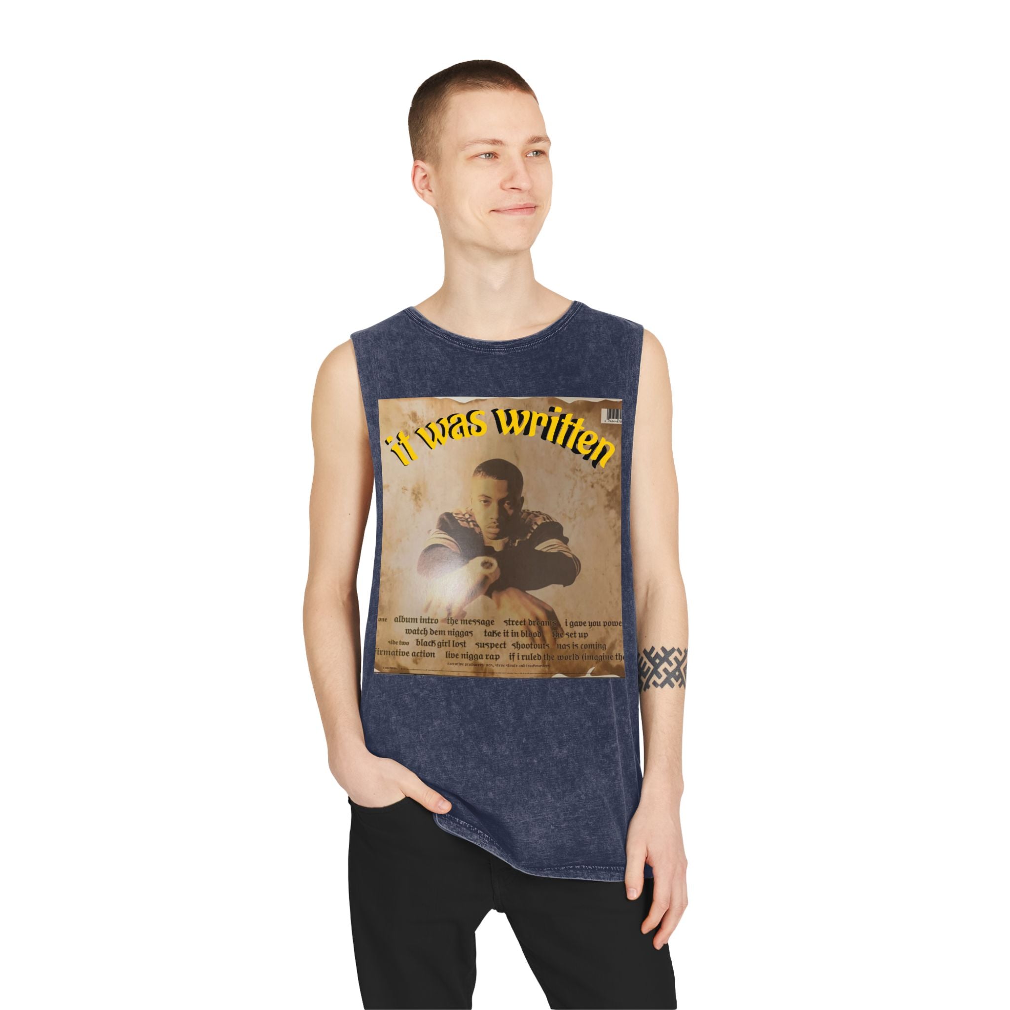 Hip Hop Tank Top, Unisex Stonewash Tee, Music Lover Shirt, Festival Wear, Streetwear Fashion, Casual Summer Top