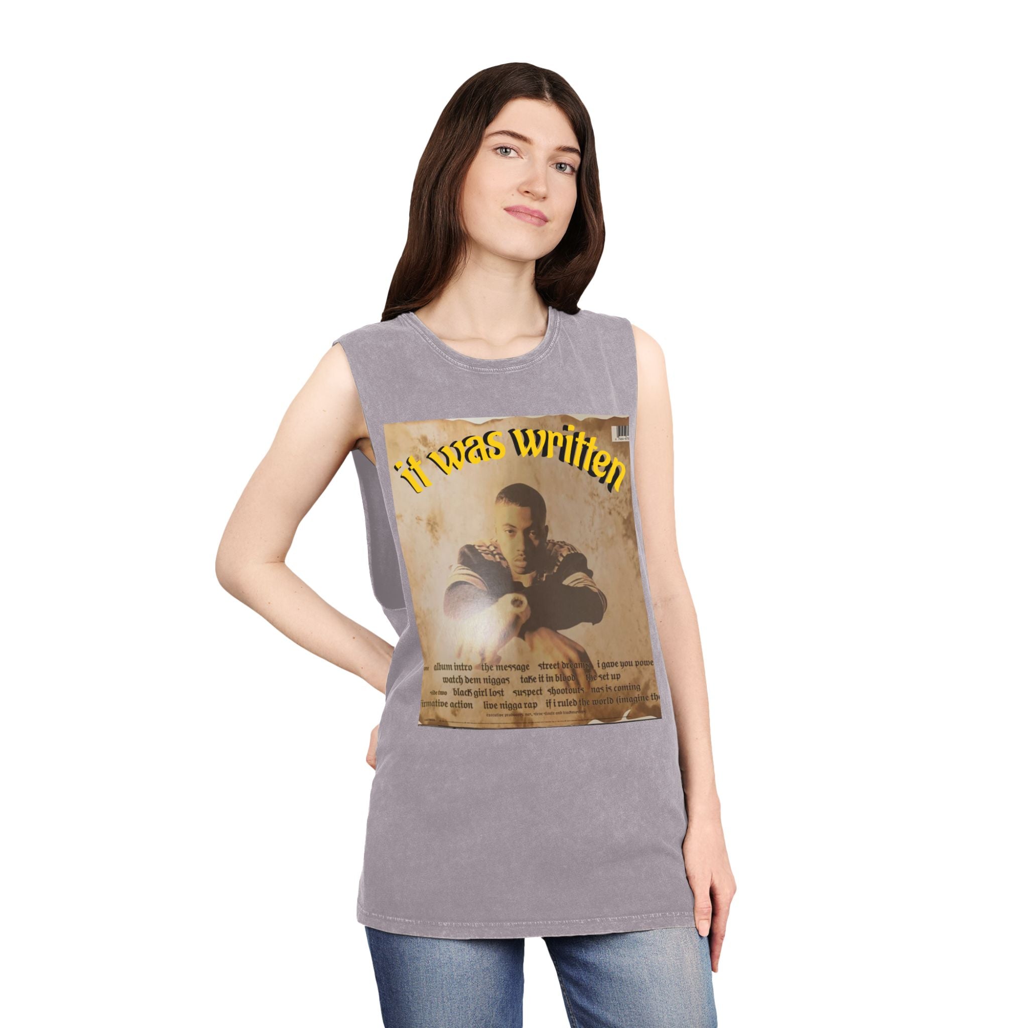 Hip Hop Tank Top, Unisex Stonewash Tee, Music Lover Shirt, Festival Wear, Streetwear Fashion, Casual Summer Top