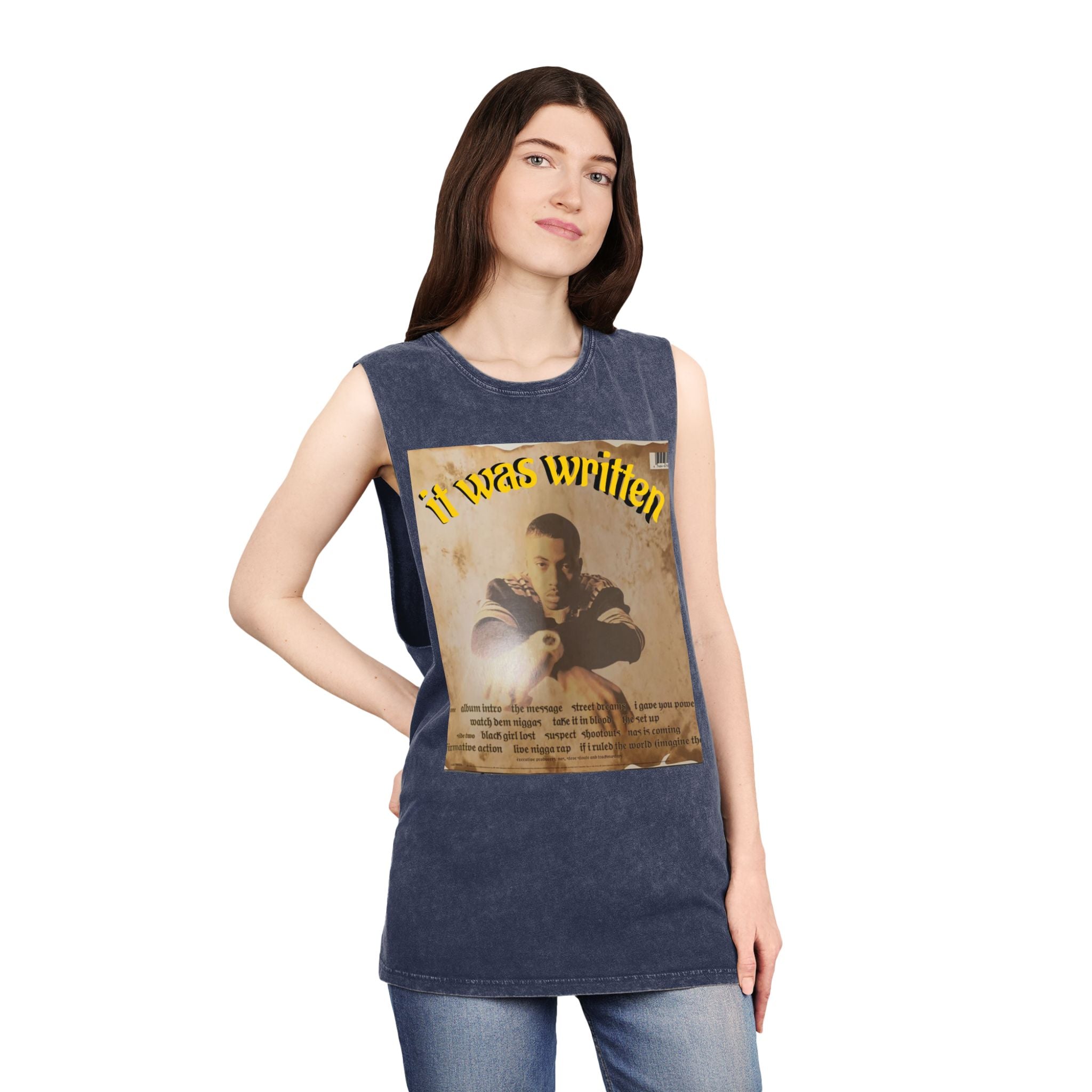 Hip Hop Tank Top, Unisex Stonewash Tee, Music Lover Shirt, Festival Wear, Streetwear Fashion, Casual Summer Top