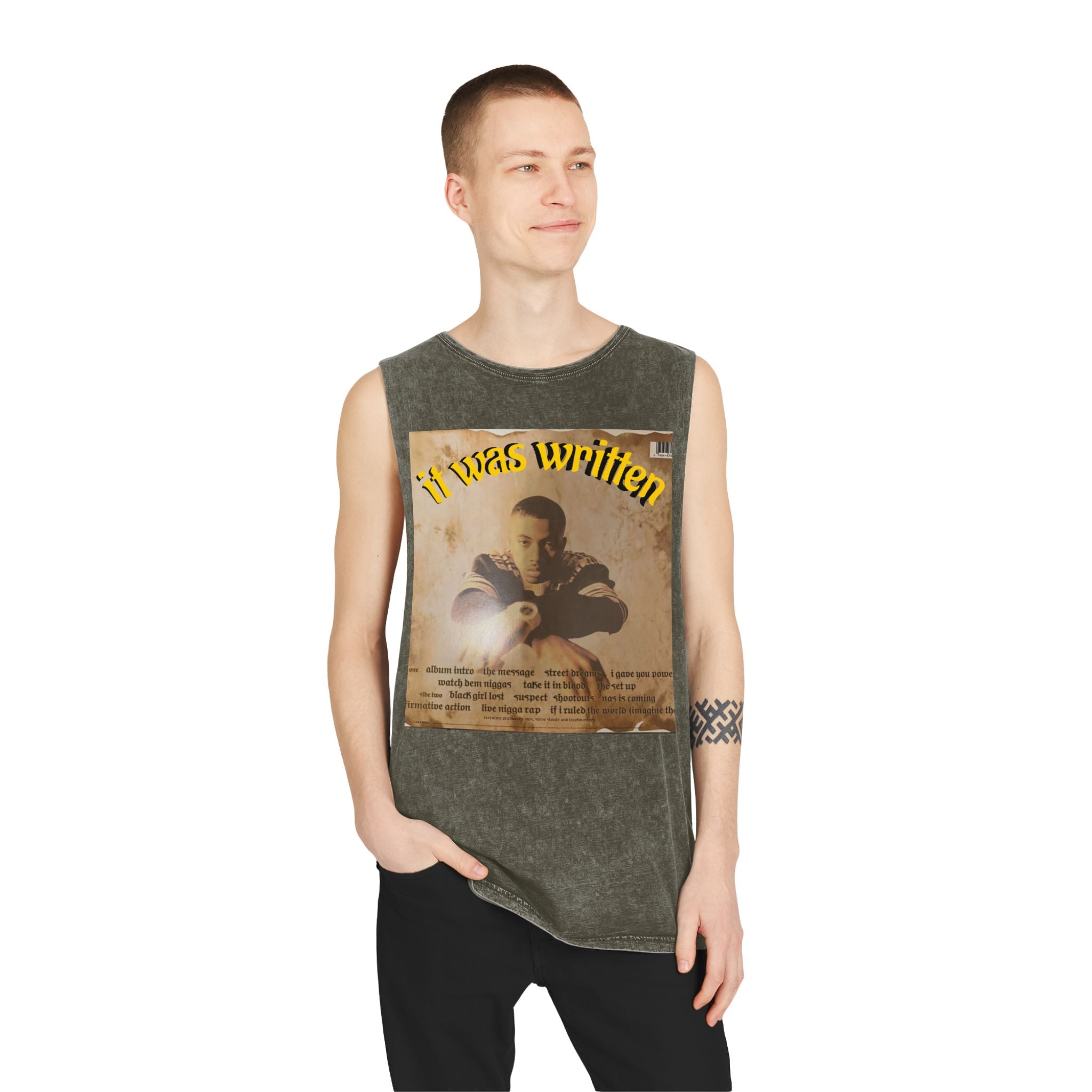 Hip Hop Tank Top, Unisex Stonewash Tee, Music Lover Shirt, Festival Wear, Streetwear Fashion, Casual Summer Top