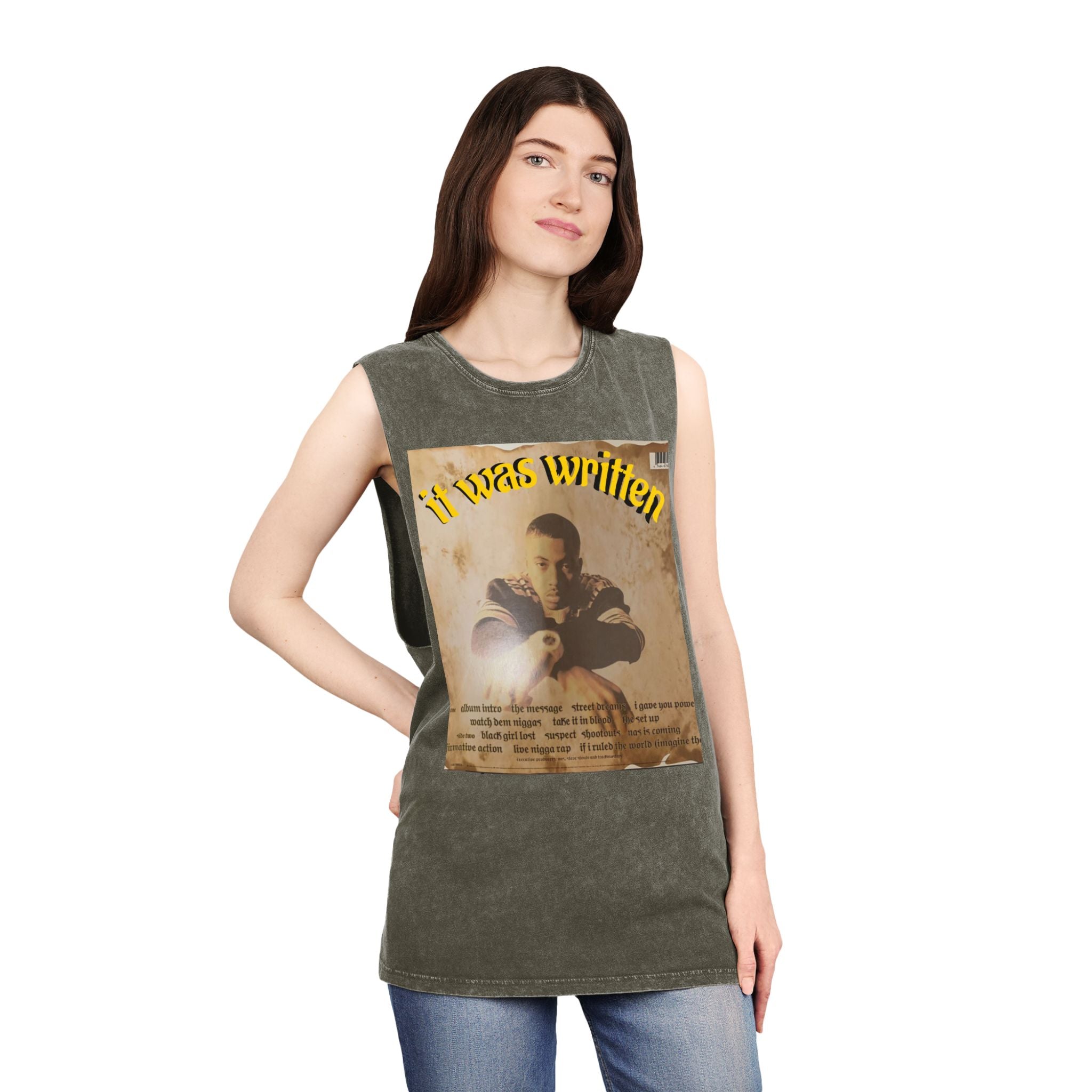 Hip Hop Tank Top, Unisex Stonewash Tee, Music Lover Shirt, Festival Wear, Streetwear Fashion, Casual Summer Top