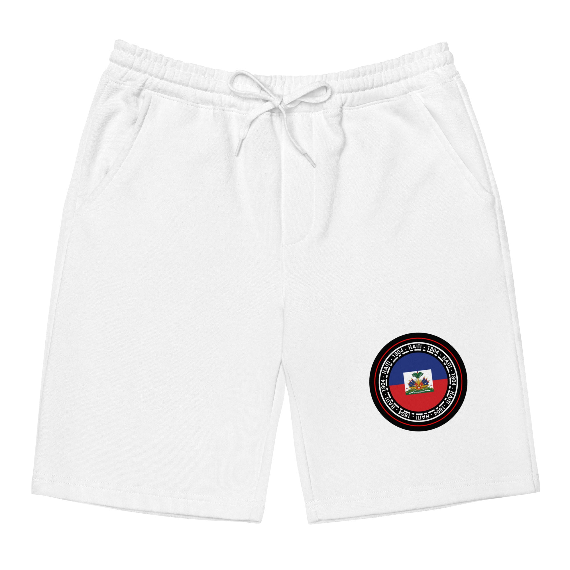 Haitian Flag Emblem Men's Fleece Shorts