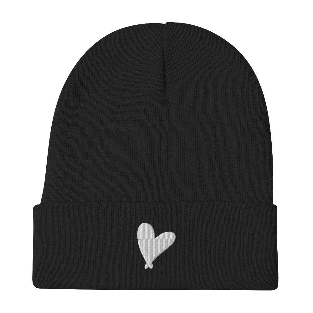 Heart Embroidered Beanie