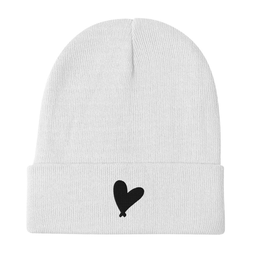 Heart Embroidered Beanie