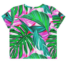 Load image into Gallery viewer, Tropical Leaves Crop Tee
