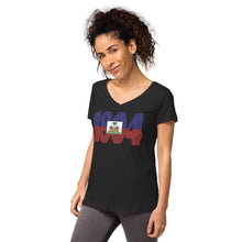 Load image into Gallery viewer, Women’s 1804 fitted v-neck t-shirt
