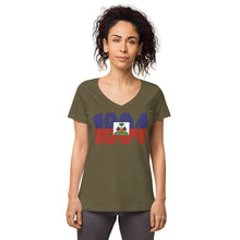 Load image into Gallery viewer, Women’s 1804 fitted v-neck t-shirt
