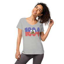 Load image into Gallery viewer, Women’s 1804 fitted v-neck t-shirt
