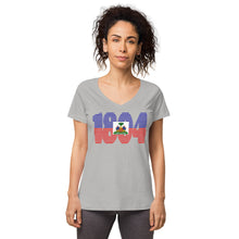 Load image into Gallery viewer, Women’s 1804 fitted v-neck t-shirt
