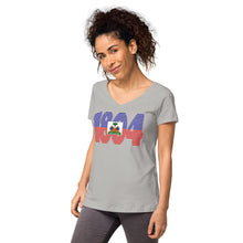 Load image into Gallery viewer, Women’s 1804 fitted v-neck t-shirt
