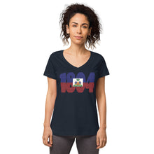 Load image into Gallery viewer, Women’s 1804 fitted v-neck t-shirt
