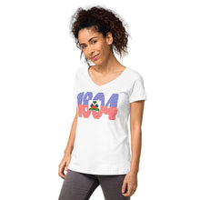 Load image into Gallery viewer, Women’s 1804 fitted v-neck t-shirt
